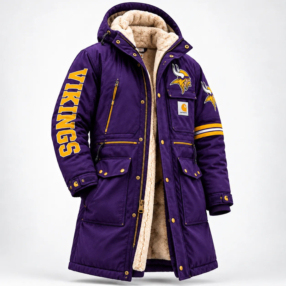 UNISEX MINNESOTA VIKINGS SHERPA LINED WINTER PARKA JACKET