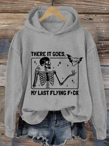 Women's Halloween There It Goes My Last Flying F*ck  Casual Hooded Sweatshirt