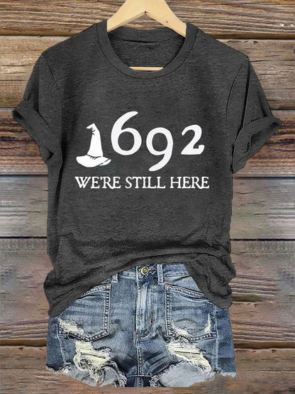 Women's 1692 Salem Witch "We're Still Here" Print T-Shirt