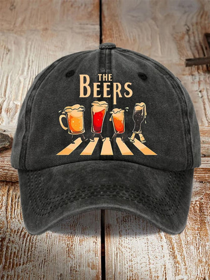 Unisex Oktoberfest Beer Print Printed Washed Distressed Hat