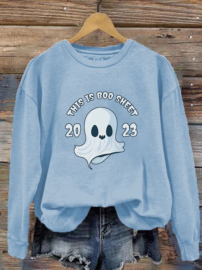 Women's "This is boo sheet 2023" printed casual sweatshirt