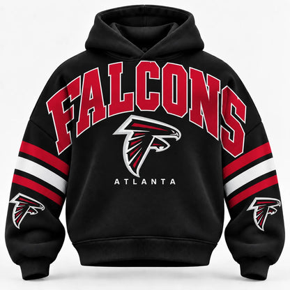 ATLANTA FALCONS AIRY CLOUD FEEL OVERSIZED FOOTBALL GRAPHIC HOODIE