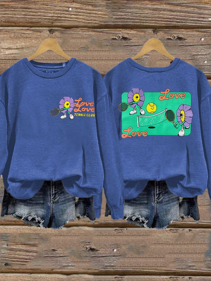 women's love love tennis clus sweatshirt
