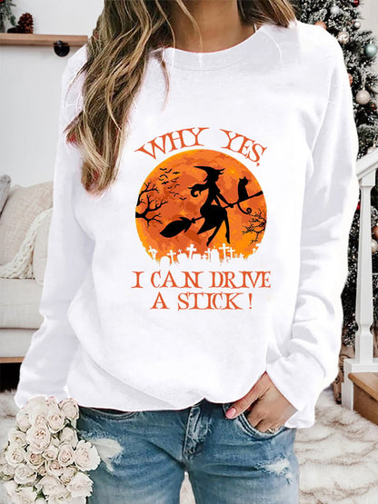 Women's "Why Yes, I Can Drive A Stick!" Printed Casual Sweatshirt