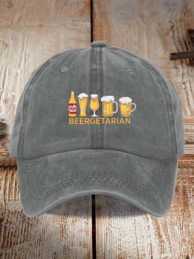 Unisex Oktoberfest Beer Print Printed Washed Distressed Hat