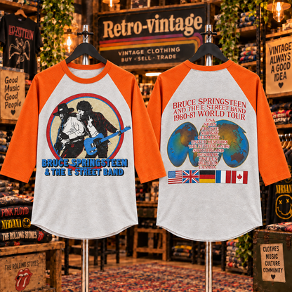 Bruce Springsteen & The E Street Band 1980–81 World Tour Vintage Raglan Tee