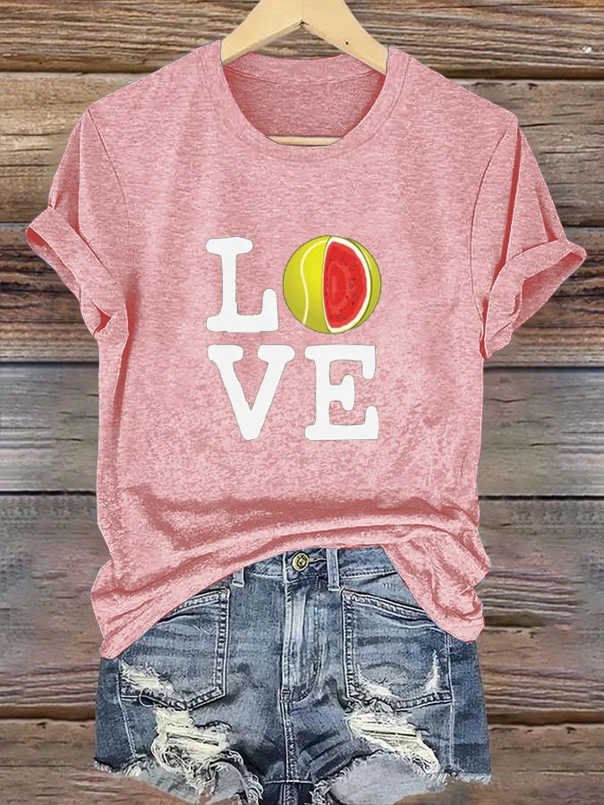 Women's Tennis Print Casual T-Shirt