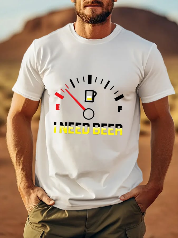 Men's Oktoberfest Beer Printed  Short Sleeve T-Shirt