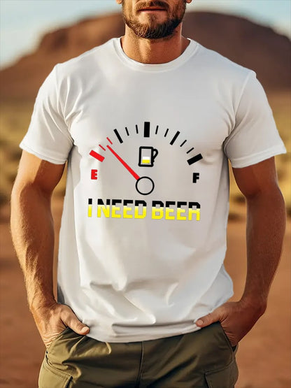 Men's Oktoberfest Beer Printed  Short Sleeve T-Shirt