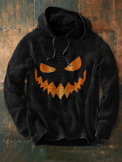 Men's Halloween Grimace Print Casual Hooded Sweatshirt