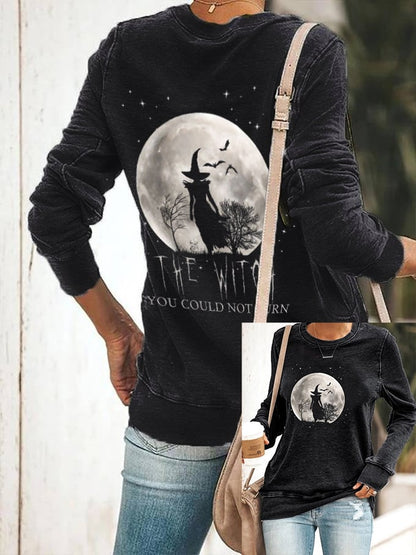 Women's Halloween We Are The Granddaughters of Witches You Could Not Burn Printed Sweatshirt