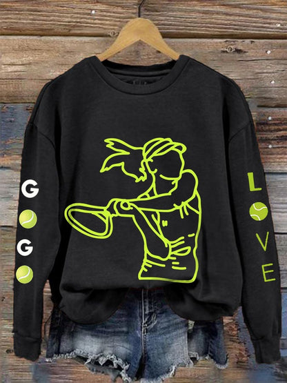 Women's Love Tennis Casual Sweatshirt