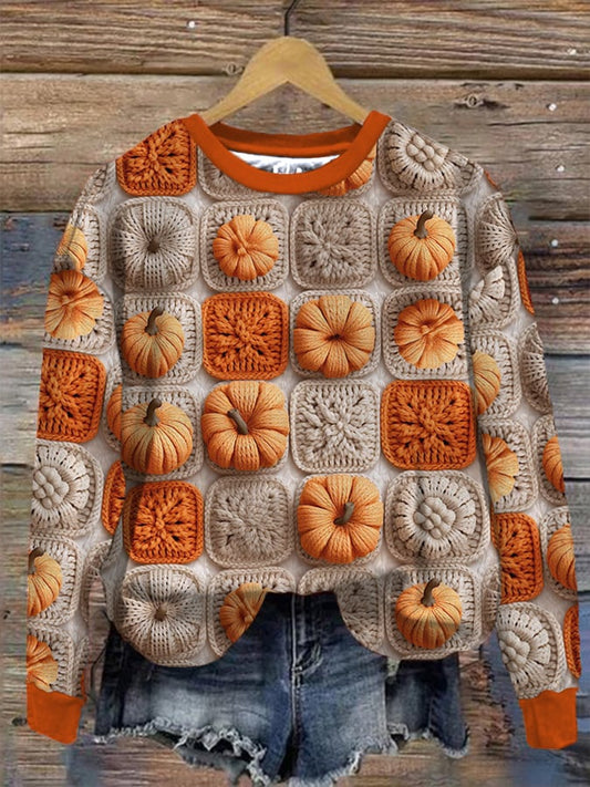 Women's Bohemian Pumpkin Print Sweatshirt