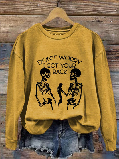 Women's I Got Your Back Skeleton Crew Neck Sweatshirt