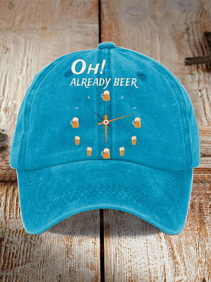 Unisex Oktoberfest Beer Print Printed Washed Distressed Hat