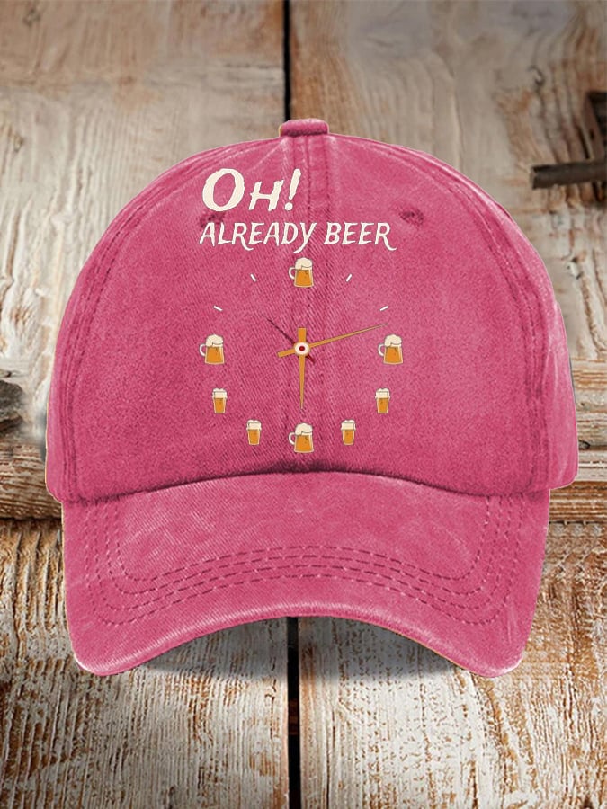 Unisex Oktoberfest Beer Print Printed Washed Distressed Hat
