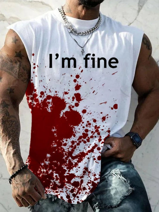 Men's I'm Fine Printed Tank Top