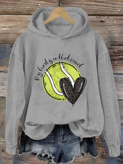 Women's Love Tennis Casual Hoodie