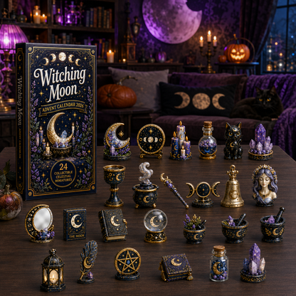 Witching Moon Advent Calendar 2026 – 24 Days of Celestial Miniatures, Mystical Moon Collectibles & Magical Gifts for Witchy Decor Lovers