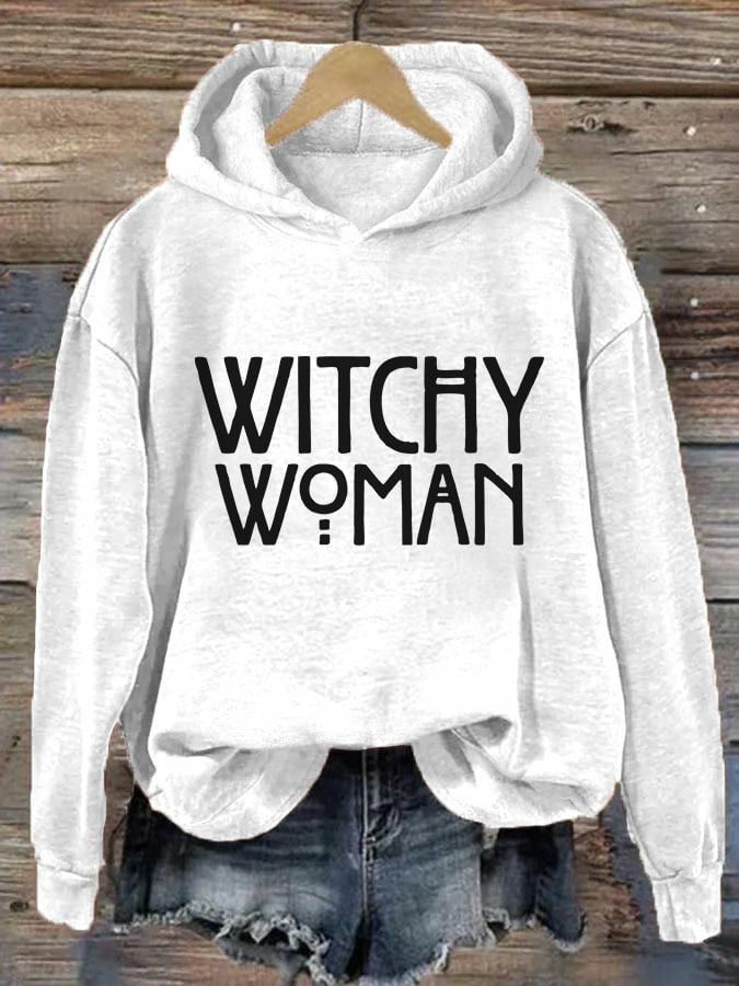 Women's Halloween Witchy Woman Print Hoodie