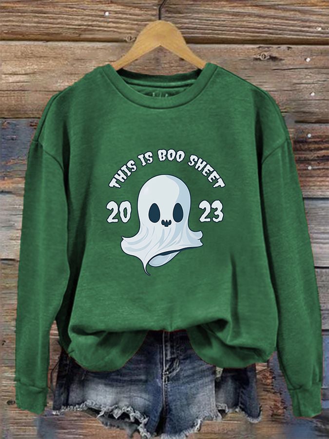 Women's "This is boo sheet 2023" printed casual sweatshirt