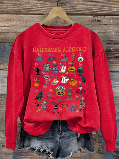 Women'S Halloween Print Long Sleeve Sweatshirt