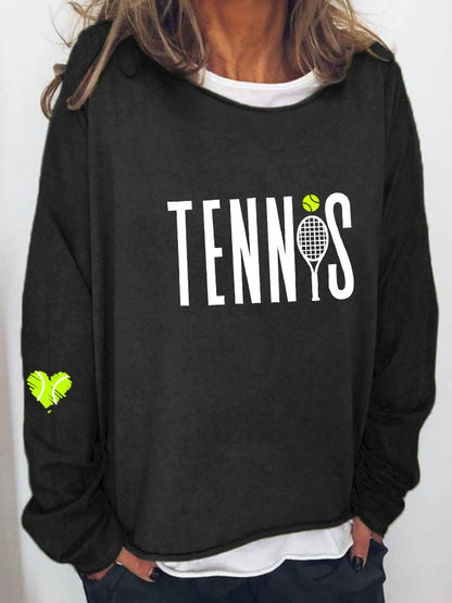 Women's Tennis Printed Casual Sweatshirt