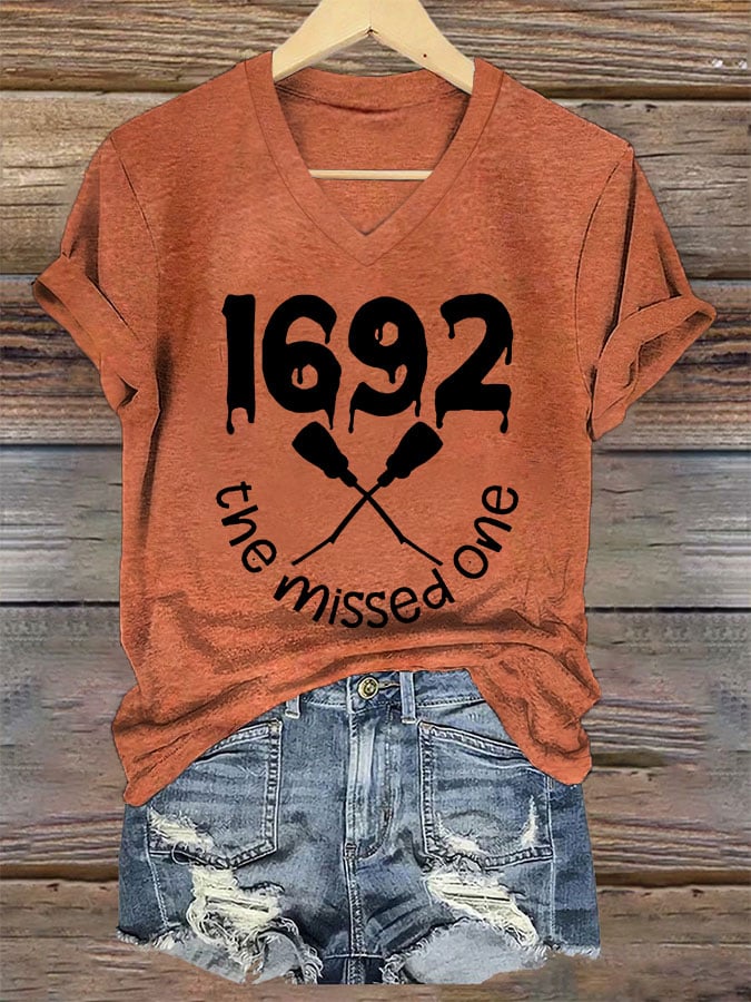 Women 1692 They Missed One Halloween Print T-shirt