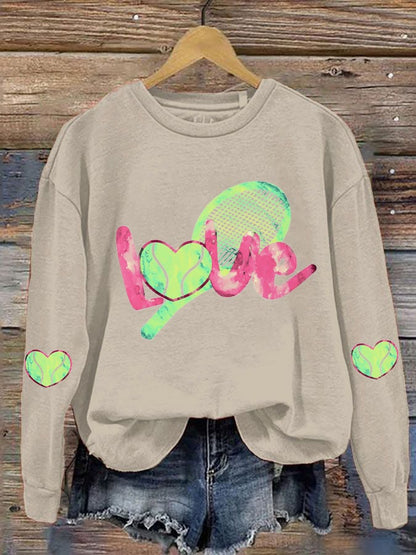 women's love tennis sweatshirt