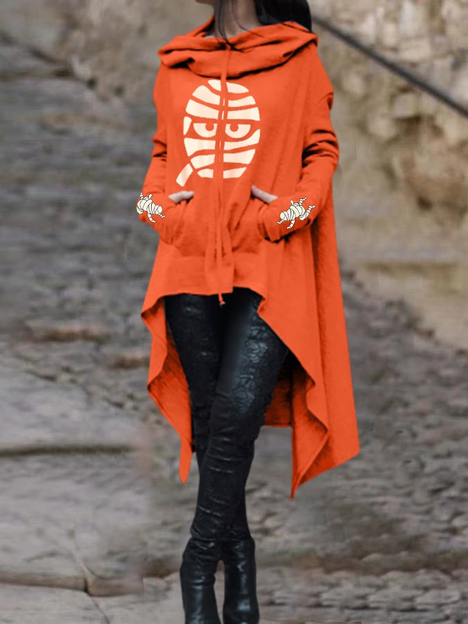 Women's Halloween Mummy Casual Cape Hoodie