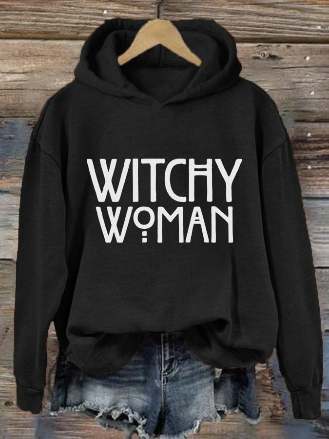 Women's Halloween Witchy Woman Print Hoodie