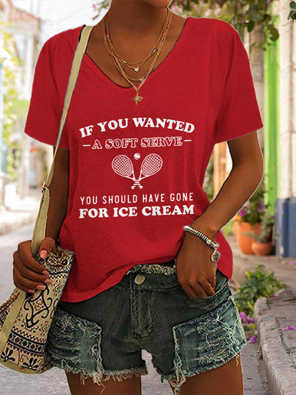 Women's TENNIS Printed Casual T-shirt