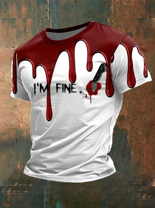 Men's I Am Fine Print T-Shirt