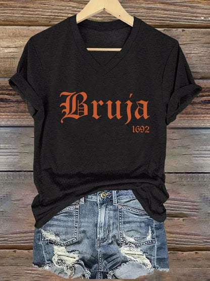 Women's Bruja 1692 Halloween Print T-Shirt