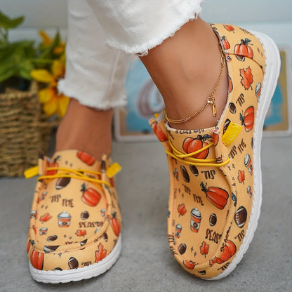 Pumpkin Spice Collection: Women's Casual Lace-Up Canvas Sneakers