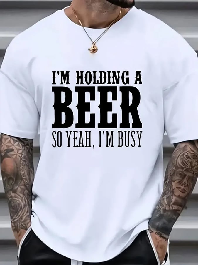 Men's Oktoberfest Beer Printed 100% Cotton Short Sleeve T-Shirt