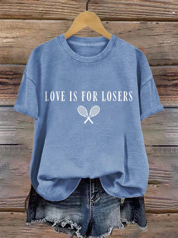 Women's Love Is For Losers Tennis Print T-Shirt