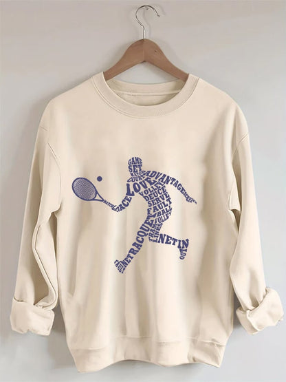 Women's Tennis Print Sweatshirt