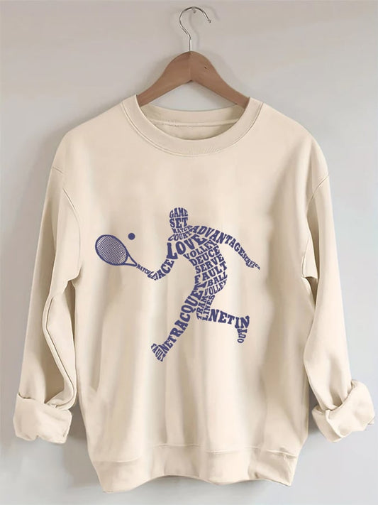 Women's Tennis Print Sweatshirt