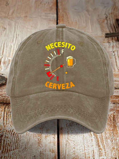 Unisex Oktoberfest Beer Print Printed Washed Distressed Hat