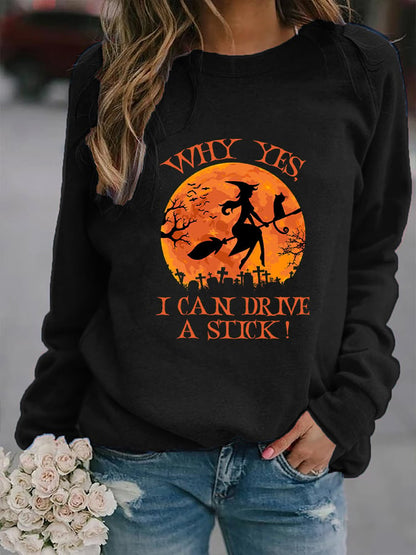 Women's "Why Yes, I Can Drive A Stick!" Printed Casual Sweatshirt