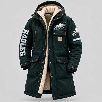 UNISEX PHILADELPHIA EAGLES SHERPA LINED WORKWEAR HOODED WINTER PARKA JACKET