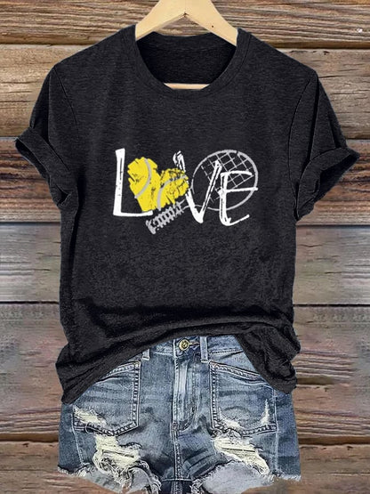 Women's Tennis Print Casual T-Shirt
