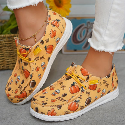 Pumpkin Spice Collection: Women's Casual Lace-Up Canvas Sneakers