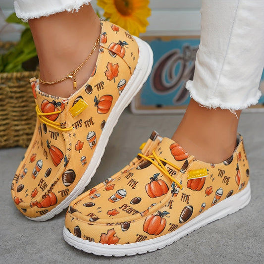 Pumpkin Spice Collection: Women's Casual Lace-Up Canvas Sneakers