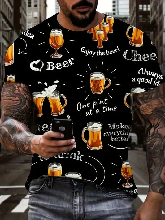 Oktoberfest beer print T-shirt