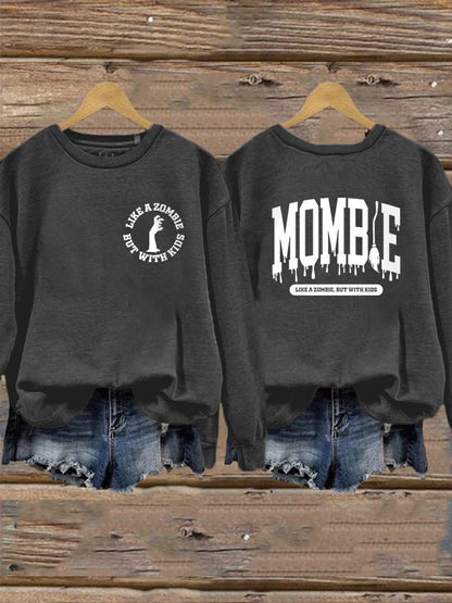 Women's Mombie Funny Mom Halloween Sweatshirt