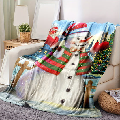Cozy up this Christmas with our Digital Printing Flannel Blanket featuring a Festive Snowman Design!