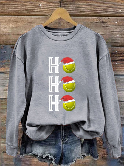 Women's Tennis Christmas "HO,HO,HO" Printed Sweatshirt
