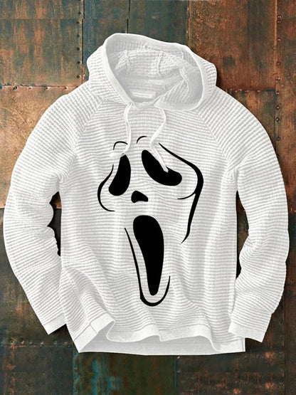 Men's Halloween Grimace Print Casual Hooded Sweatshirt